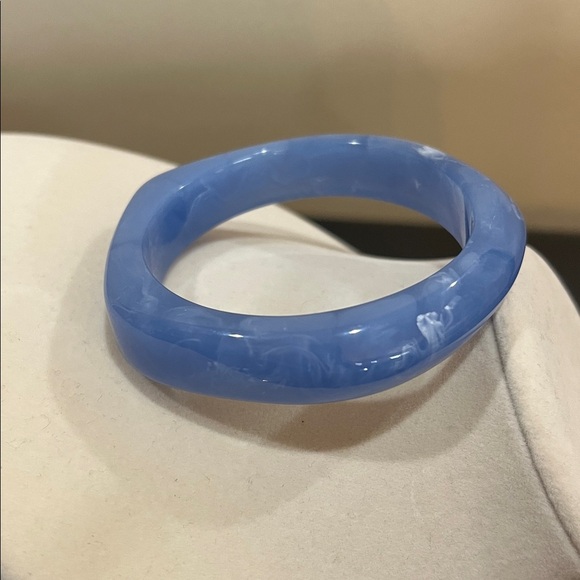 Piper K | Bangle Set (3) ~ Gold & Marbled Navy and Sky Blue - Picture 6 of 8